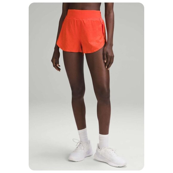 Lululemon Fast & Free High-Rise 2” Airflow Solar Orange Shorts sz 4 - Picture 1 of 10